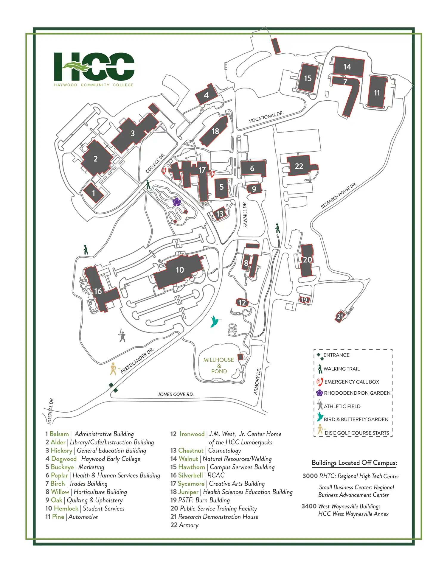 Haywood Community College Campus Map